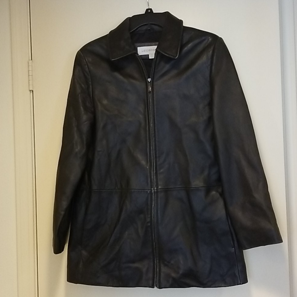 Liz Claiborne Leather Jacket Black Small